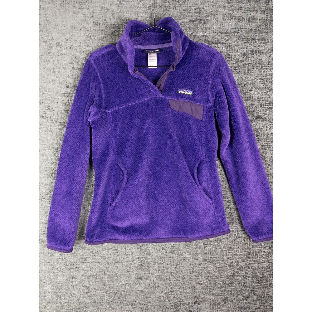 Patagonia‎ Snap T Jacket Womens XS Purple Fuzzy Outdoor Logo Gorpcore